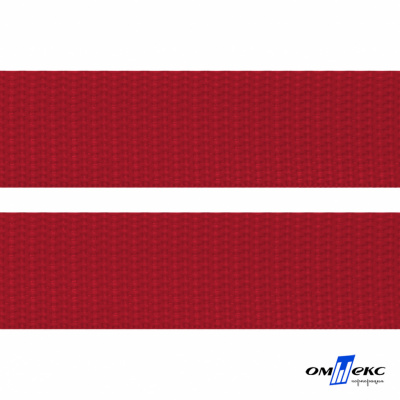 Красный- цв.171-Текстильная лента-стропа 550 гр/м2 ,100% пэ шир.30 мм (боб.50+/-1 м) - купить в Салавате. Цена: 475.36 руб.