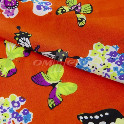Плательная ткань "Софи" 7.1, 75 гр/м2, шир.150 см, принт бабочки - купить в Салавате. Цена 241.49 руб.