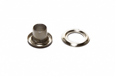 Люверсы металлические "ОмТекс", блочка/кольцо, (3 мм) - цв.никель - купить в Салавате. Цена: 0.18 руб.