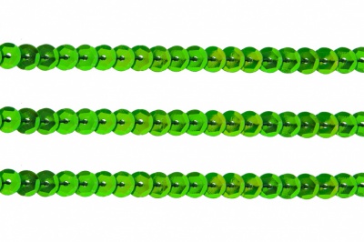 Пайетки "ОмТекс" на нитях, CREAM, 6 мм С / упак.73+/-1м, цв. 94 - зеленый - купить в Салавате. Цена: 297.48 руб.