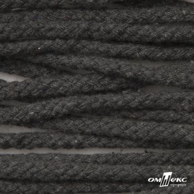 Шнур плетеный d-6 мм круглый, 70% хлопок 30% полиэстер, уп.90+/-1 м, цв.1088-т.серый - купить в Салавате. Цена: 588 руб.
