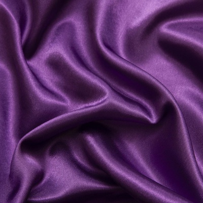 Поли креп-сатин 19-3536, 125 (+/-5) гр/м2, шир.150см, цвет фиолетовый - купить в Салавате. Цена 155.57 руб.