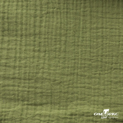 Ткань Муслин, 100% хлопок, 125 гр/м2, шир. 140 см #2307 цв.(55)-олива - купить в Салавате. Цена 318.49 руб.