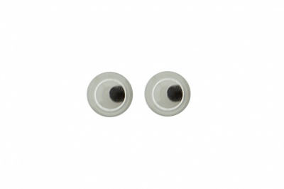 Глазки для игрушек, круглые, с бегающими зрачками, 3 мм/упак.100+/-5 шт, цв. -черно-белые - купить в Салавате. Цена: 25.40 руб.