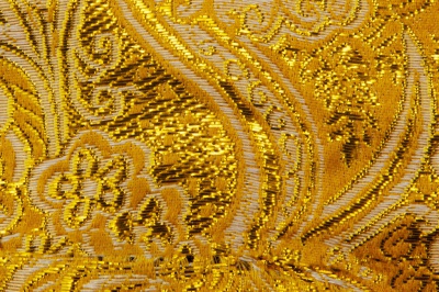 Ткань костюмная жаккард №12, 140 гр/м2, шир.150см, цвет жёлтый - купить в Салавате. Цена 383.29 руб.