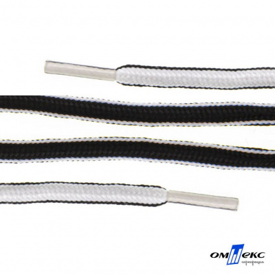 Шнурки #4-27, круглые 130 см, двухцветные (черно/белый) - купить в Салавате. Цена: 47.04 руб.