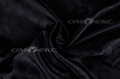 Ткань подкладочная жаккард Р14098, чёрный, 85 г/м2, шир. 150 см, 230T - купить в Салавате. Цена 166.45 руб.
