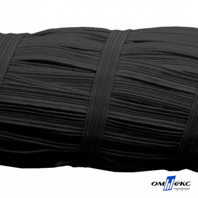 Резиновые нити с текстильным покрытием, шир. 6 мм (55 м/уп), цв.-черный - купить в Салавате. Цена: 210.75 руб.
