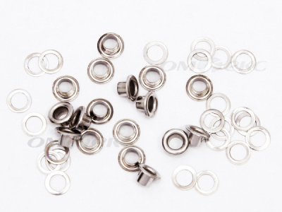 Люверсы металлические, блочка/кольцо, №3 (5 мм) упак.1000 шт- цв.никель - купить в Салавате. Цена: 215.60 руб.