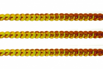 Пайетки "ОмТекс" на нитях, CREAM, 6 мм С / упак.73+/-1м, цв. 88 - оранжевый - купить в Салавате. Цена: 300.55 руб.