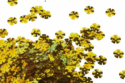 Пайетки "ОмТекс" россыпью,DOUBLE SIDED GOLD,цветок 14 мм/упак.50 гр, цв. 0460-золото - купить в Салавате. Цена: 80.12 руб.