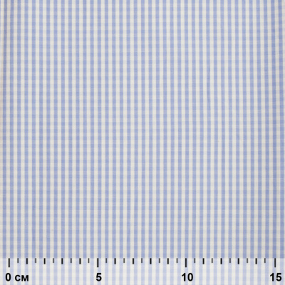 Ткань сорочечная Клетка Виши, 115 г/м2, 58% пэ,42% хл, шир.150 см, цв.2-голубой, (арт.111) - купить в Салавате. Цена 306.69 руб.
