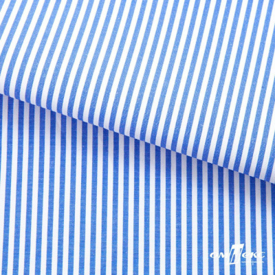 Ткань сорочечная Полоска Кенди, 115 г/м2, 58% пэ,42% хл, шир.150 см, цв.3-синий, (арт.110) - купить в Салавате. Цена 306.69 руб.