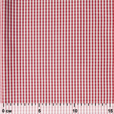 Ткань сорочечная Клетка Виши, 115 г/м2, 58% пэ,42% хл, шир.150 см, цв.5-красный, (арт.111) - купить в Салавате. Цена 306.69 руб.