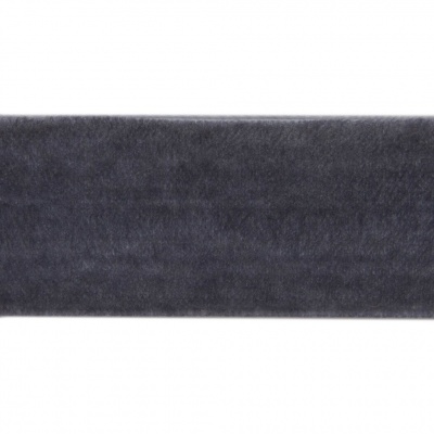 Лента бархатная нейлон, шир.25 мм, (упак. 45,7м), цв.189-т.серый - купить в Салавате. Цена: 981.09 руб.