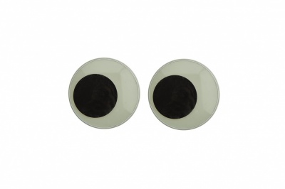 Глазки для игрушек, круглые, с бегающими зрачками, 18 мм/упак.20+/-2 шт, цв. -черно-белые - купить в Салавате. Цена: 25.40 руб.