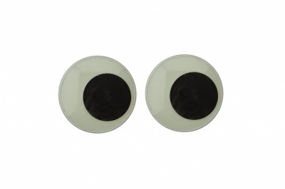 Глазки для игрушек, круглые, с бегающими зрачками, 24 мм/упак.50+/-2 шт, цв. -черно-белые - купить в Салавате. Цена: 60.32 руб.