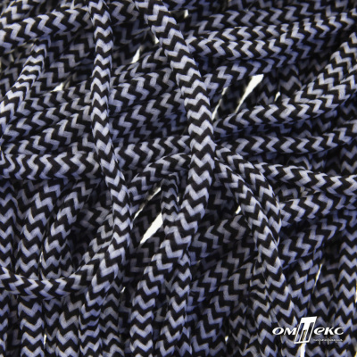 Шнурки #107-16, круглые 130 см, двухцветные цв.серый/чёрный - купить в Салавате. Цена: 31.89 руб.