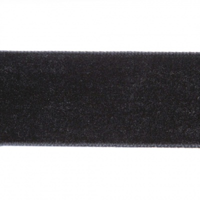 Лента бархатная нейлон, шир.25 мм, (упак. 45,7м), цв.03-черный - купить в Салавате. Цена: 800.84 руб.