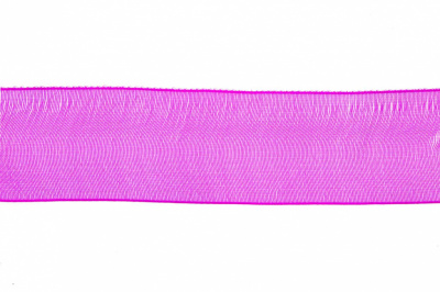 Лента органза 1015, шир. 10 мм/уп. 22,8+/-0,5 м, цвет ярк.розовый - купить в Салавате. Цена: 38.39 руб.