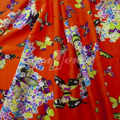Плательная ткань "Софи" 7.1, 75 гр/м2, шир.150 см, принт бабочки - купить в Салавате. Цена 243.96 руб.