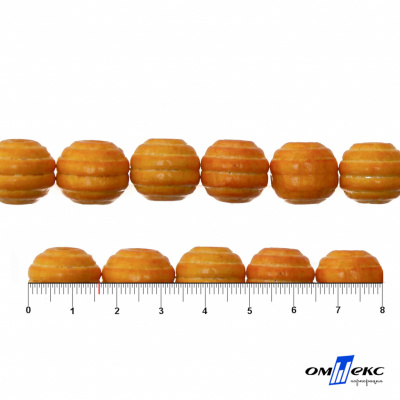 0309-Бусины деревянные "ОмТекс", 16 мм, упак.50+/-3шт, цв.003-оранжевый - купить в Салавате. Цена: 62.22 руб.
