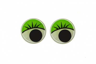 Глазки для игрушек, круглые, с бегающими зрачками, 12 мм/упак.50+/-2 шт, цв. -зеленый - купить в Салавате. Цена: 95.04 руб.