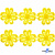 Кружево гипюр "Ромашка" 0575-1169, шир. 25 мм/уп.13,7 м, цвет 8208-жёлтый - купить в Салавате. Цена: 289.76 руб.