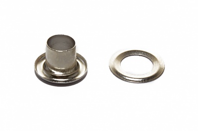 Люверсы металлические "ОмТекс", блочка/кольцо, (4 мм) - цв.никель - купить в Салавате. Цена: 0.24 руб.