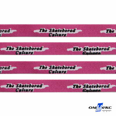 Тесьма отделочная (киперная) 10 мм, 100% хлопок,"THE SKATEBOARD CULIURE"(45 м) цв.121-26 -яр.розовый - купить в Салавате. Цена: 850.62 руб.
