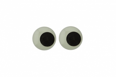 Глазки для игрушек, круглые, с бегающими зрачками, 8 мм/упак.100+/-2 шт, цв. -черно-белые - купить в Салавате. Цена: 28.86 руб.