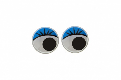 Глазки для игрушек, круглые, с бегающими зрачками, 8 мм/упак.50+/-2 шт, цв. -синий - купить в Салавате. Цена: 59.05 руб.