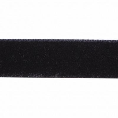 Лента бархатная нейлон, шир.12 мм, (упак. 45,7м), цв.03-черный - купить в Салавате. Цена: 448.27 руб.