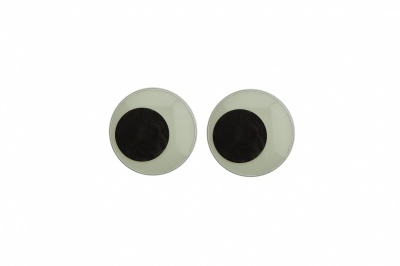 Глазки для игрушек, круглые, с ресничками, 10 мм/упак.50+/-2 шт, цв. -черно-белые - купить в Салавате. Цена: 21.24 руб.