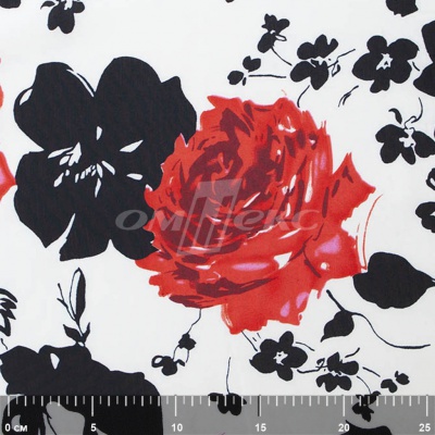 Плательная ткань "Фламенко" 22.1, 80 гр/м2, шир.150 см, принт растительный - купить в Салавате. Цена 239.03 руб.
