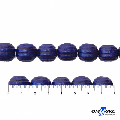 0309-Бусины деревянные "ОмТекс", 16 мм, упак.50+/-3шт, цв.006-синий - купить в Салавате. Цена: 62.22 руб.